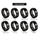 font options for inside engraving on black tribal horse feather rings