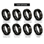font options for inside engraving on black tribal horse feather rings