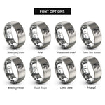 font options for inside engraving on gray tribal horse feather rings
