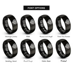 font options for inside engraving on black tribal koru rings