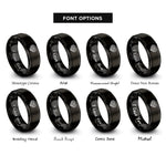 font options for inside engraving on black tribal koru rings