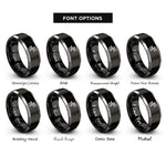 font options for inside engraving on black & gray tribal lizard rings