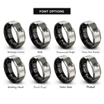 font options for inside engraving on black & gray tribal lizard rings