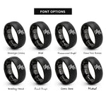 font options for inside engraving on black tribal lizard rings