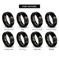 font options for inside engraving on black tribal lizard rings