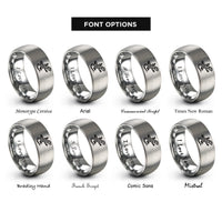 font options for inside engraving on gray tribal lizard rings