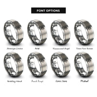 font options for inside engraving on silver tribal wolf rings
