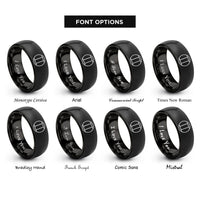 font options for inside engraving on black tricolor flag rings
