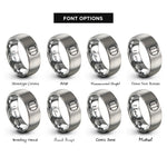 font options for inside engraving on silver tricolor flag rings