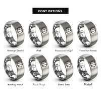 font options for inside engraving on silver tricolor flag rings