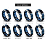 font options for inside engraving on blue & grey tricorn skull rings