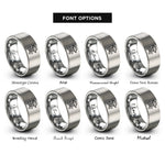 font options for inside engraving on gray tricorn skull rings
