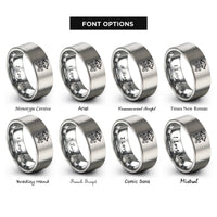 font options for inside engraving on gray tricorn skull rings