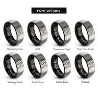 font options for inside engraving on black & silver trihexagonal tiling rings