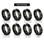 font options for inside engraving on black & grey trihexagonal tiling rings