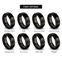 font options for inside engraving on black trihexagonal tiling rings