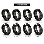 font options for inside engraving on black & silver trim router rings