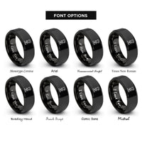 font options for inside engraving on black trim router rings