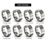 font options for inside engraving on silver trimaran sailboat rings