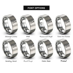 font options for inside engraving on grey trimix cylinder rings