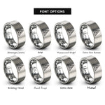 font options for inside engraving on silver trine rings