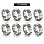font options for inside engraving on grey trine rings