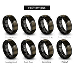 font options for inside engraving on gunmetal & black trinity cross rings