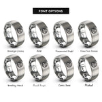 font options for inside engraving on gray trinity knot rings