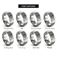 font options for inside engraving on gray trinity knot rings