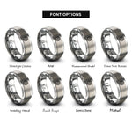 font options for inside engraving on gray trinity knot rings