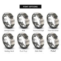 font options for inside engraving on gray trinity knot rings