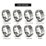 font options for inside engraving on gray trinity knot rings
