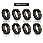 font options for inside engraving on gunmetal & black trinity knot rings