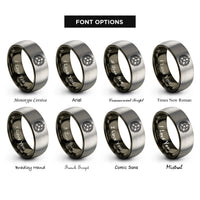 font options for inside engraving on gunmetal & gray trinity knot rings