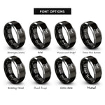 font options for inside engraving on black & gray triple beam balance rings