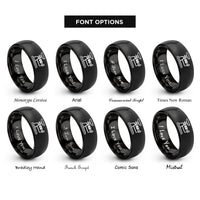 font options for inside engraving on black triple beam balance rings