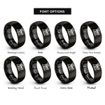 font options for inside engraving on black triple beam balance rings