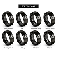 font options for inside engraving on black triple beam balance rings