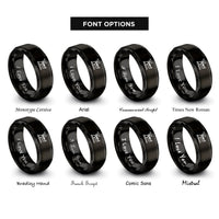 font options for inside engraving on black triple beam balance rings