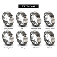 font options for inside engraving on silver triple beam balance rings