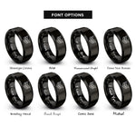font options for inside engraving on black triple chevron rings