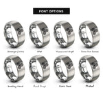 font options for inside engraving on silver triple spiral knot rings