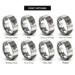 font options for inside engraving on silver triple spiral triskele rings