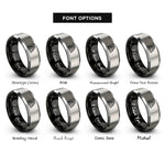 font options for inside engraving on black & grey triple triquetra interlocked rings