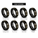 font options for inside engraving on gunmetal & black triple triquetra interlocked rings