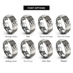 font options for inside engraving on gray triplet notes rings