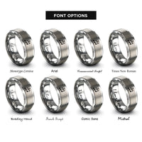 font options for inside engraving on silver triplet notes rings