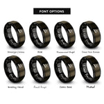 font options for inside engraving on gunmetal & black triplet notes rings