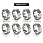 font options for inside engraving on gray tripod rings