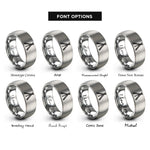 font options for inside engraving on silver tripod rings